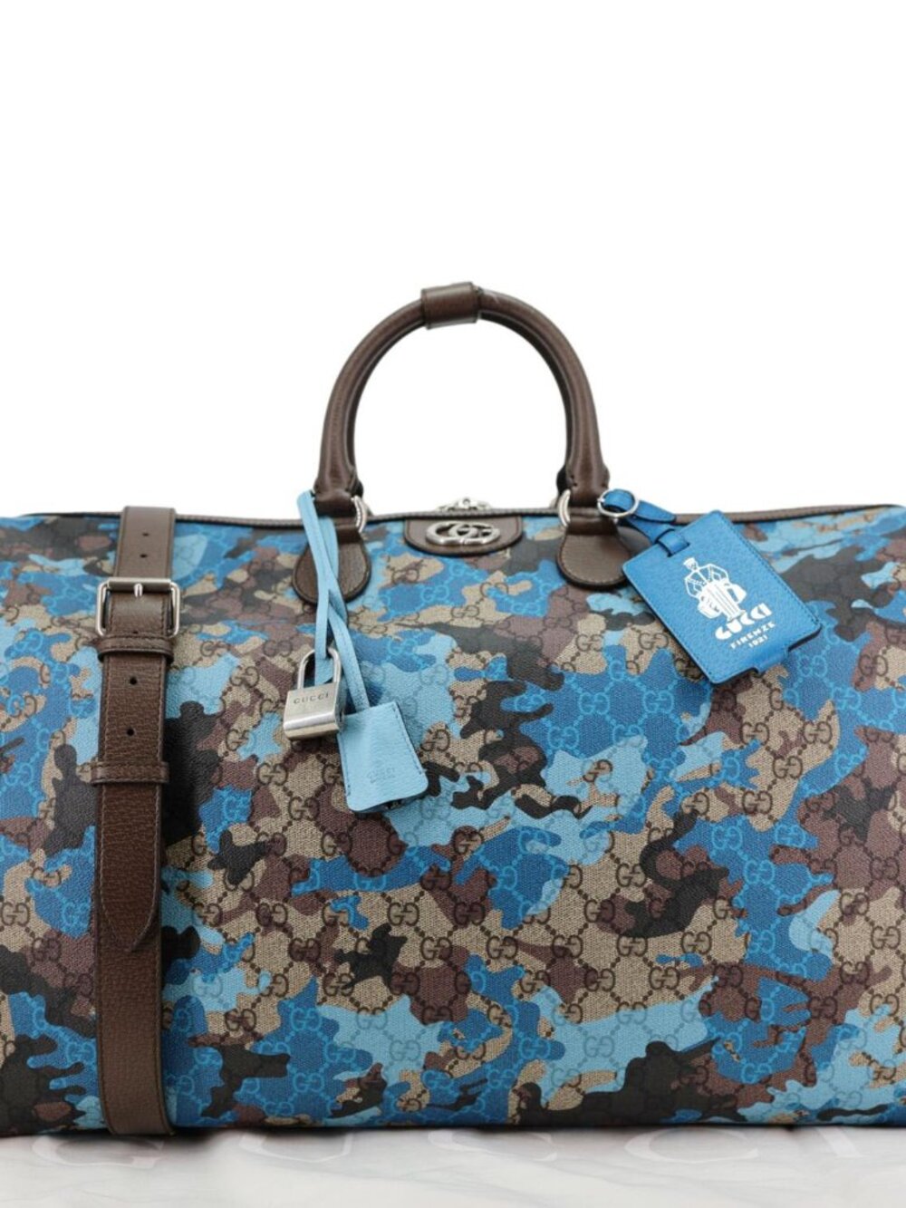 Gucci  Large Marbled GG Canvas Duffle Bag Blue 834458